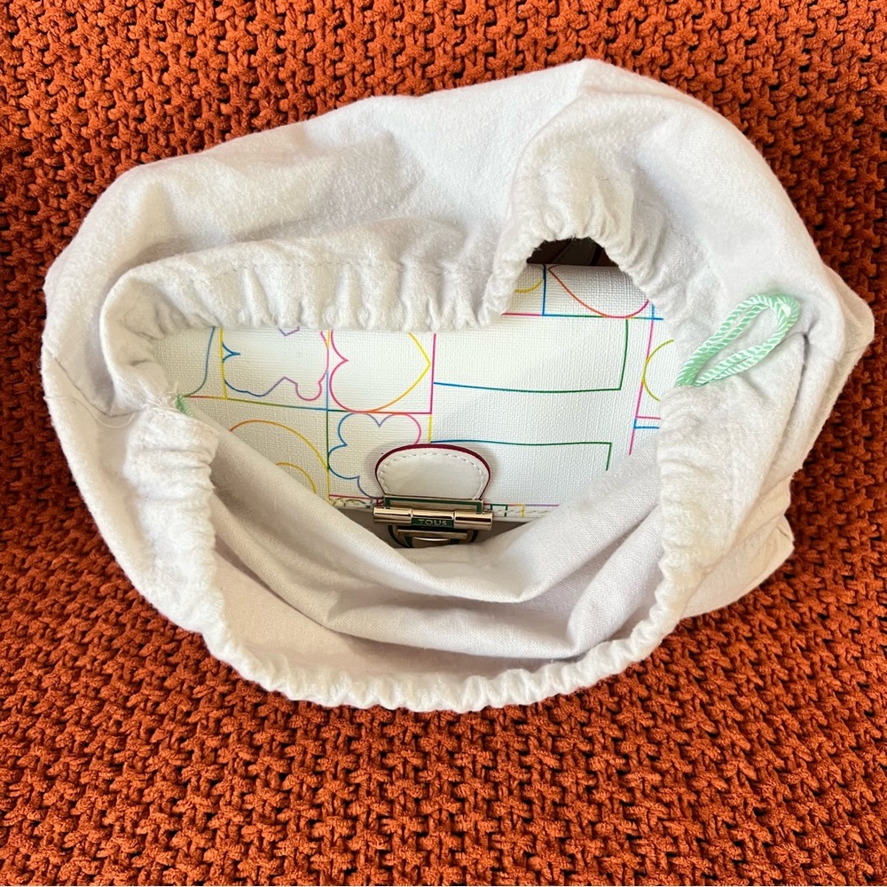 Tous Crossbody Bag - Multicolored Monogram Canvas - White Leather - - Picture 13 of 13